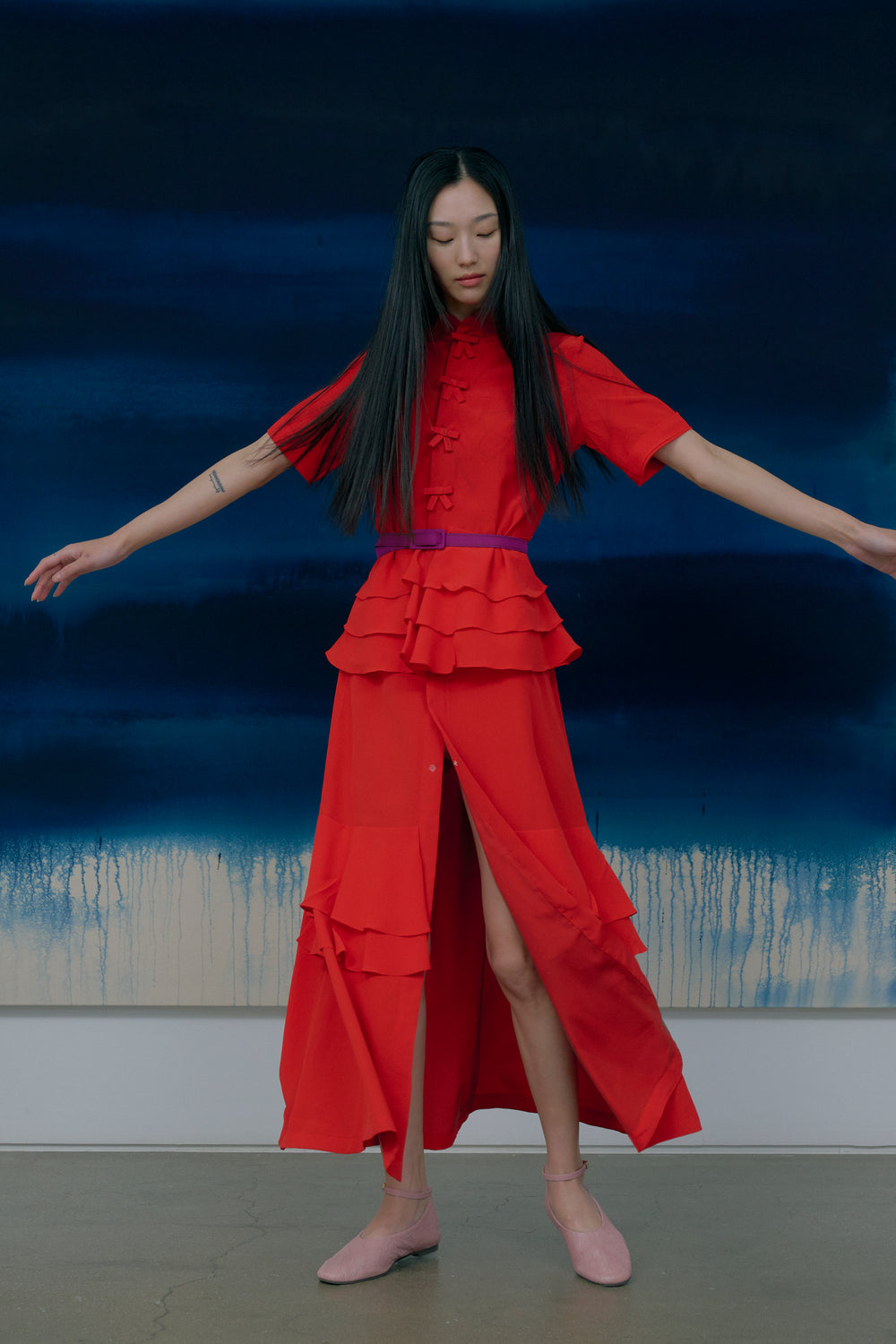 red petal dress V-NECK PETAL STRAPLESS VELVET MAXI DRESS IN RED | CULT MIA
